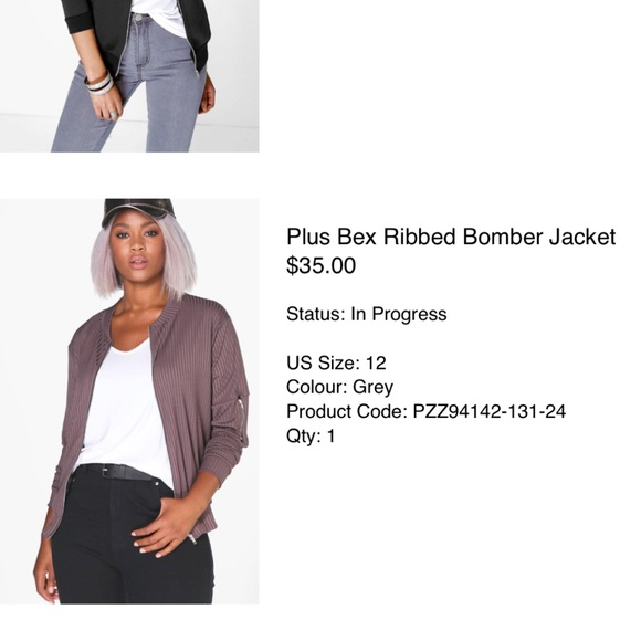 Plus Bex Ribbed Bomber Jacket - Picture 8 of 8